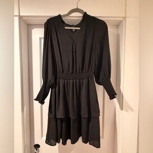Aqua Black Long Sleeve Dress